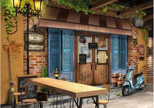 Paris Cafe Wall Mural Custom Mural Wallpaper 3d Retro Vintage Paris Cafe Wallpaperfor Hotel Cafe Restaurant Living Room Wall Mural Wall Papers Home Decor Babe