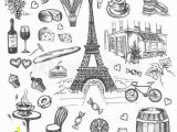 Paris Cafe Wall Mural Set Of Hand Drawn French Icons Paris Sketch Illustration