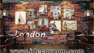 Paris Cafe Wall Murals 3d Wallpaper with Photo Frames Of London Paris and Route 66 Art Wall