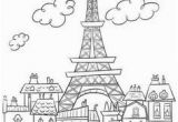 Paris Coloring Pages for Adults Paris Buildings & Eiffel tower Cute Coloring Page to On