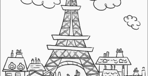 Paris Coloring Pages for Adults Paris Buildings & Eiffel tower Cute Coloring Page to On