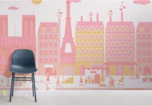 Paris Map Wall Mural Paris City Living Wandtapete In Rosa