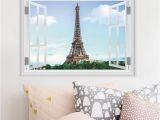 Paris Wall Murals Cheap Window Paris Eiffel tower Background Wall Stickers