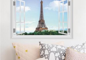 Paris Wall Murals Cheap Window Paris Eiffel tower Background Wall Stickers