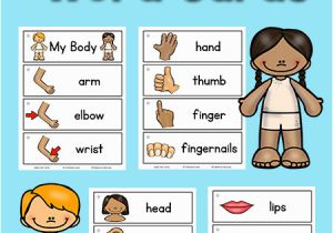 Parts Of the Body Coloring Pages for Preschool Body Parts Picture Word Cards Preschool Activities