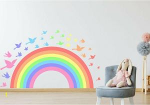 Pastel Rainbow Wall Mural Nursery – Kapow Boom