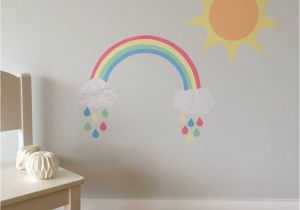 Pastel Rainbow Wall Mural Rainbow and Sun Wall Stickers by Chameleon and Co