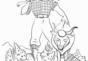 Paul Bunyan and Babe Coloring Page Best Paul Bunyan Coloring Sheet Design