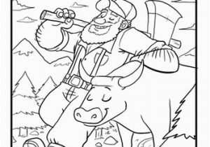 Paul Bunyan and Babe Coloring Page Paul Bunyan Coloring Page