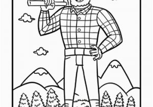 Paul Bunyan and Babe Coloring Page Tall Tales Paul Bunyan