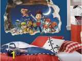 Paw Patrol Wall Mural 3d Cartoon Paw Patrol Snow Slide Wall Stickers Home Decor Kids Room Decoration