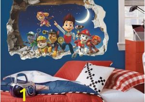 Paw Patrol Wall Mural 3d Cartoon Paw Patrol Snow Slide Wall Stickers Home Decor Kids Room Decoration