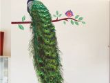 Peacock Feather Wall Mural 3d Peacock Branch Feathers Wall Sticker for Living Room Free Shipping