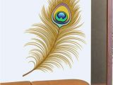 Peacock Feather Wall Mural Stickerskart Wall Stickers Oh Dreamy Peacock Feather 50×70 Cms