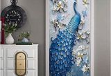 Peacock Walk Wall Mural Kelay Fs 3d Door Wall Murals Wallpaper Door Stickers Decor Door Decals Self Adhesive Door Mural Poster Vinyl Door Wall Stickers 35 5"x 78 7"