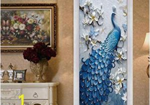 Peacock Walk Wall Mural Kelay Fs 3d Door Wall Murals Wallpaper Door Stickers Decor Door Decals Self Adhesive Door Mural Poster Vinyl Door Wall Stickers 35 5"x 78 7"