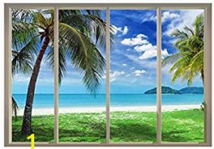 Peel and Stick Wall Murals Beach Tropical Ocean Peel & Stick Canvas Wall Mural 10 1 2 Feet Wide X 8