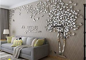 Peel and Stick Wall Murals Canada Diy 3d Giant Couple Tree Wall Decals Wall Stickers Crystal Acrylic Wall Décor Arts M Silver Right to Left