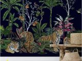 Peel and Stick Wall Murals Uk Tiger Summer Botanical Removable Wallpaper Wall Mural