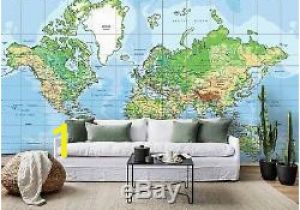 Peel and Stick World Map Wall Mural 3d World Map Earth Self Adhesive Removable Wallpaper Room