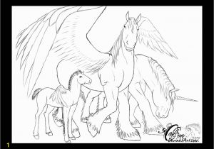 Pegasus Unicorn Coloring Page Pegasus Family Line Art by Candrenceviantart On