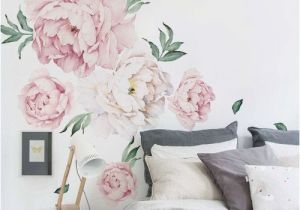 Peony Flower Mural Wall Art Wallpaper Peony Flowers Wall Stickers Vintage Pink Peonies Wall Art