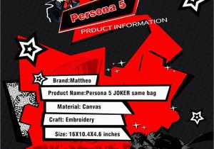 Persona 5 Coloring Pages Amazon Game Persona 5 P5 Joker High School Jk Bag