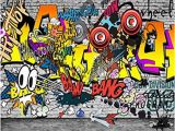 Personalised Graffiti Wall Mural Mbwlkj European and American Trend Graffiti Ktv Bar