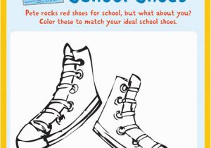 Pete the Cat Coloring Page Shoes Pete the Cat Rocking In My School Shoes Coloring Activity