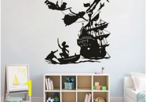 Peter Pan Wall Mural Uk Peter Pan Wall Decal Boy Dream Cartoon Decals Pirates Ship Decor Wall Sticker Kids Room Bedroom Waterproof Vinyl Decals