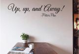 Peter Pan Wall Mural Uk Peter Pan Wall Sticker Quotes Diy Vinyl Up Up and Away Wall Art Decals for Living Room and Fice Decoration Motivational Decor Decal Wall Decor Decal