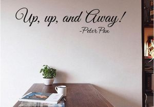 Peter Pan Wall Mural Uk Peter Pan Wall Sticker Quotes Diy Vinyl Up Up and Away Wall Art Decals for Living Room and Fice Decoration Motivational Decor Decal Wall Decor Decal