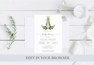 Peter Rabbit Nursery Wall Murals Minimal Peter Rabbit Baby Shower Invitation