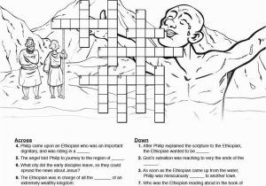 Philip and the Ethiopian Man Coloring Pages Acts 8 Philip and the Ethiopian Sunday School Crossword Puzzles