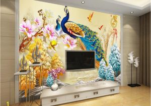 Photo Mural Maker Beibehang Custom 3d Wallpaper Living Room Bedroom Mural Peacock