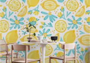 Photo Wall Mural Wallpaper Lemon Pattern White Wall Mural Wallpaper Patterns