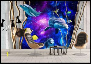 Photo Wall Murals Canada 3d Wallpaper Custom 3d Wall Murals Wallpaper Mural 3d Underwater World Dolphin theme World sofa Living Room Tv Wall Paper Home Decor Canada 2019