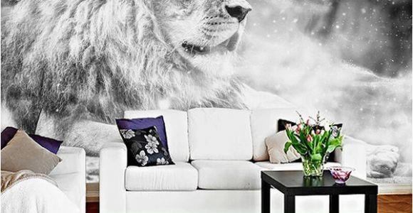 Photo Wall Murals Canada Custom Wallpaper Mural Black and White Animal Lion Papier Peint Mural 3d Living Room sofa Bedroom Background Decor Paper Canada 2019 From