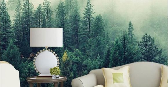 Photo Wall Murals Nature Custom 3d Papel Murals Nature Fog Trees forest Wallpaper 3d