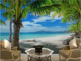 Photographic Wall Murals Home Decor Wall Papers 3d Tropical Beach Palm Tree Wallpaper