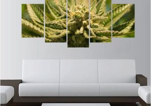 Picture Frame Wall Mural Marijuana Cannabis 420 5 Piece Canvas Wall Art