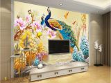 Picture Mural Maker Beibehang Custom 3d Wallpaper Living Room Bedroom Mural Peacock