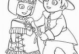 Pilgrim and Indian Coloring Pages Indian Girl and Pilgrim Boy Coloring Page