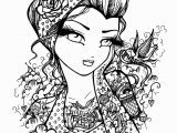 Pin Up Girl Coloring Pages for Adults Tattoo Darlings Free Sample Coloring Page Rockabilly Girl