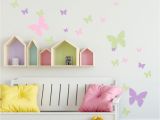 Pin Up Girl Wall Mural butterfly Wall Decals Pink Lilac & Sage Green Appliques