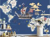 Pirate Map Wall Mural World Animal Treasure Map Nautical Wind Children S Room Background Wall Custom Mural Green Wallpaper Any Size Wallpapers High Resolution