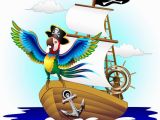 Pirate Ship Wall Mural Pappagallo Su Nave Pirata Cartoon Pirate Macaw Parrot On Ship Wall Mural Vinyl