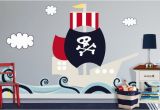 Pirate themed Wall Murals the Stripe Basket and Furniture for Kids Pirate Room
