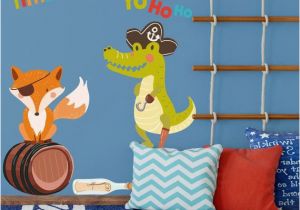 Pirate Treasure Map Wall Mural Pirate Fox and Alligator Wall Sticker Pack Pirate Wall Sticker Treasure island Wall Decal Pirate Wall Decal Kids Room Decor