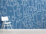 Pirate Wall Murals Uk Blue Face Line Drawing Wallpaper Mural